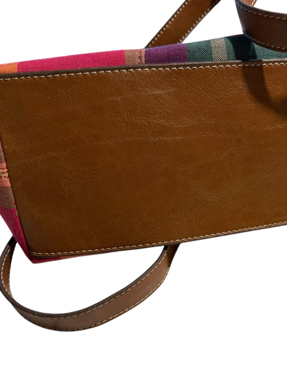 Madison Studio Plaid Multicolor Shoulder Bag with Faux Leather Trim - Picture 14 of 14